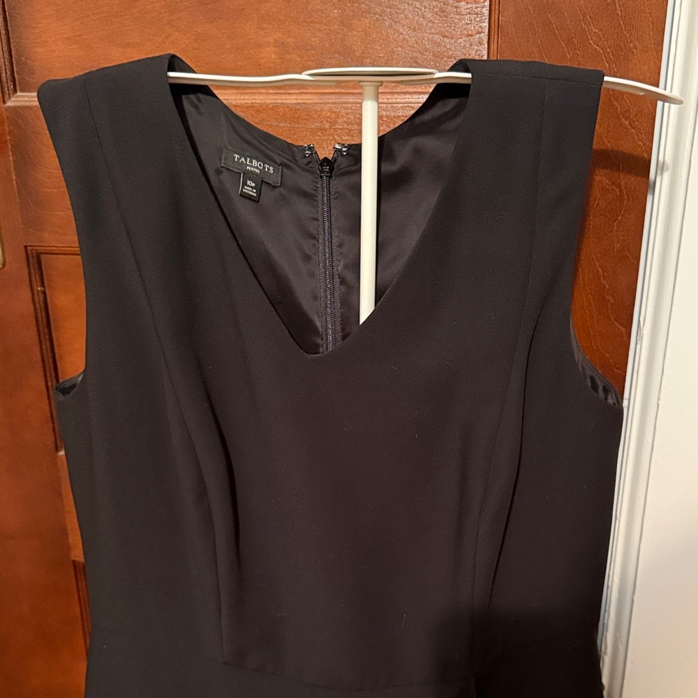 Talbots Black Sleeveless Side ruffle  Dress- worn once. Retail‎ 169 - Picture 4 of 6